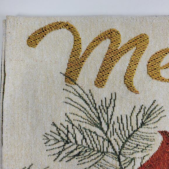 VTG Cardinal Tapestry Placemats Holly Berries Winter Christmas Table Deadstock 4 - Picture 2 of 8